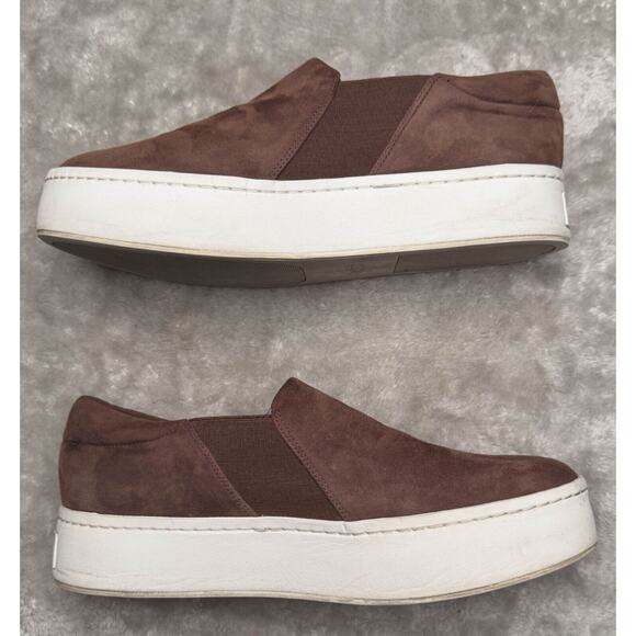 Vince Warren Brown Suede Slip On Platform Sneakers Womens Size 8.5 - Picture 3 of 15